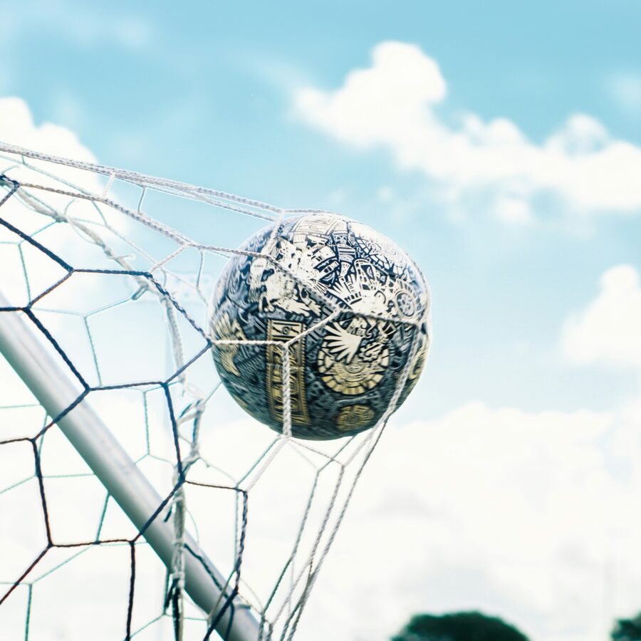 Custom Soccer Pins of Soccer in Goal
