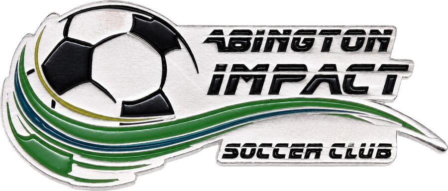 Past Custom Soccer Pins of a Soccer Club Design for Abington Impact